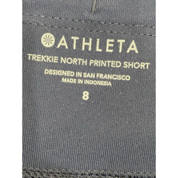 Athleta Trekkie North Printed Shorts Athletic Running Gym Blue Gray Size 8 - Picture 5 of 6